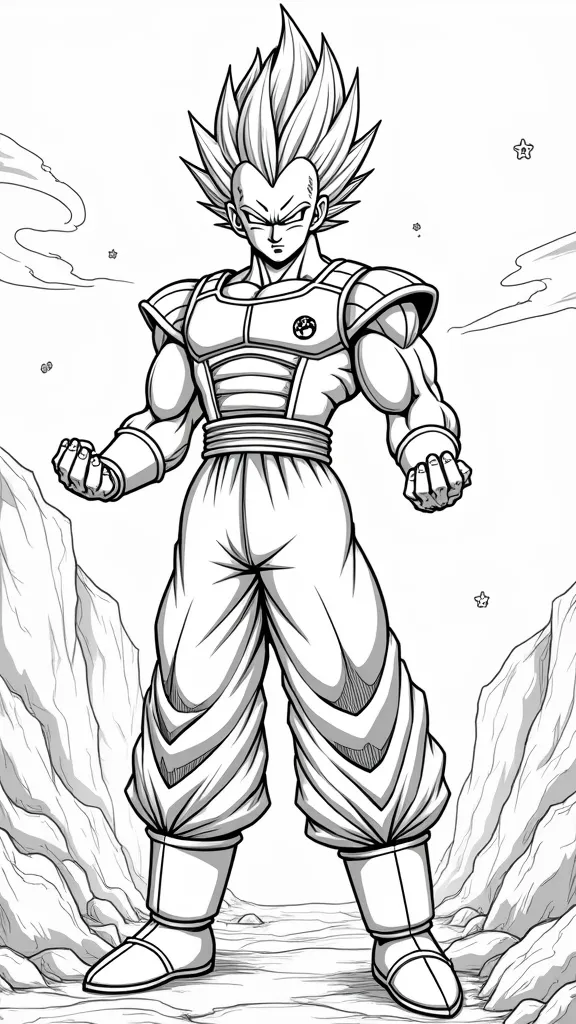 Página para colorear de Vegeta